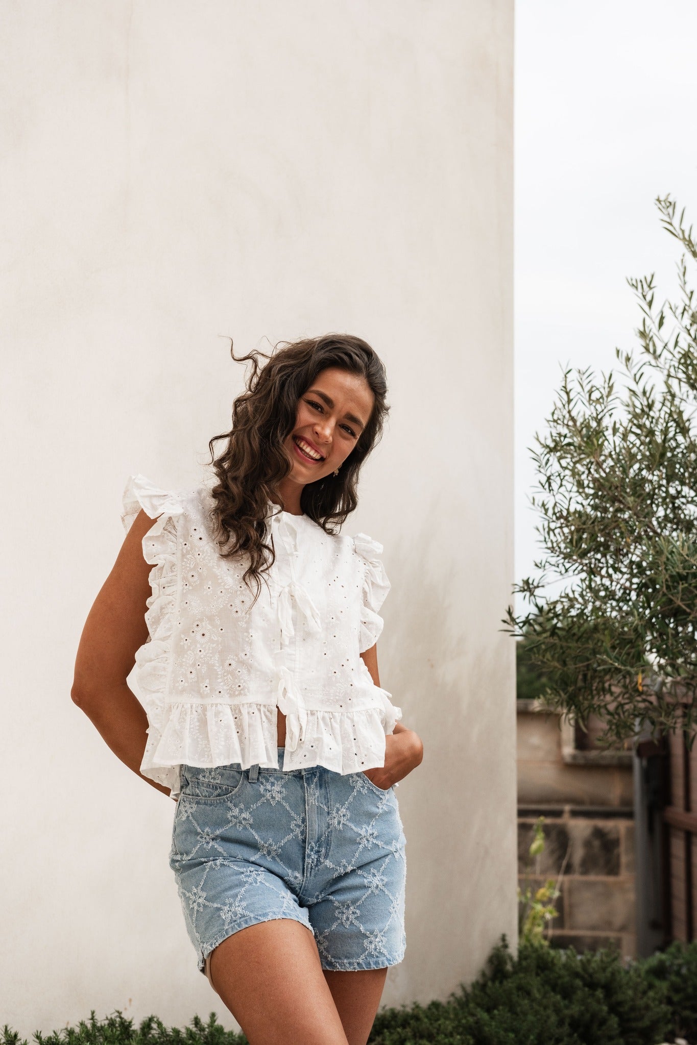 OBJCILIE T-Shirts & Tops - Cloud Dancer